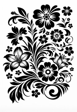black flower vetor