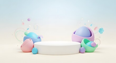 Minimal Podium with Tropical Leaf Shadow for Fresh Branding