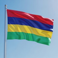 Obraz premium Mauritius Flag Waving in Daylight