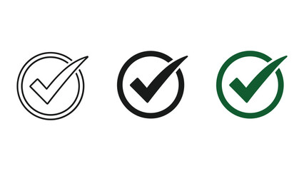 Check mark icons in different colors and styles
