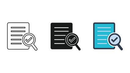 Verified document icons set