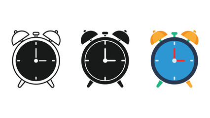 Alarm clocks in different styles and colors