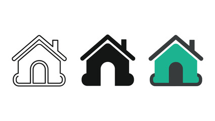 House icon set in various styles and colors