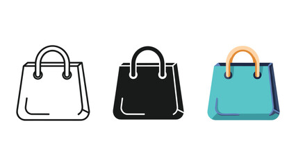 Handbag illustration set with different colors and styles