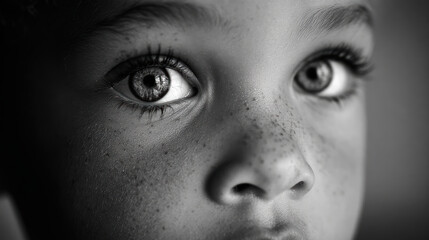 Fototapeta premium Portait of a person with intense gaze in monochrome