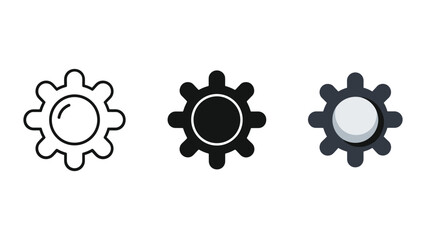 Gear icon set in different styles