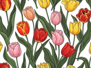 Obraz premium Vibrant tulip pattern