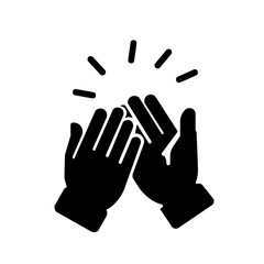 Obraz premium 成功や成果を称えるハイタッチのアイコン(黒)