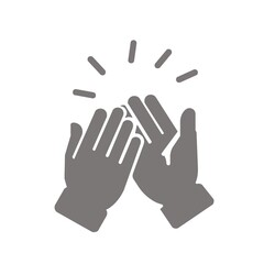 Fototapeta premium 成功や成果を称えるハイタッチのアイコン(グレー)