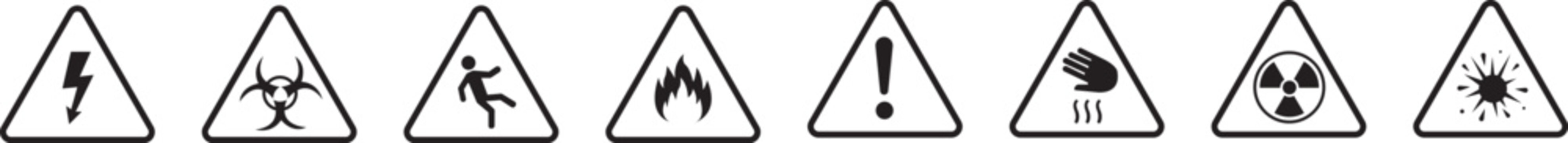 Universal Hazard Warning Signs Set &ndash; Safety Symbols for Industrial & Workplace Use