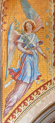 Obraz premium Vienna - The fresco of angel with the flower in the Votivkirche church by brothers Carl and Franz Jobst (sc. half of 19. cent.).