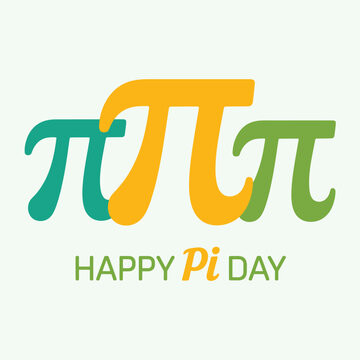 Happy pi day celebration with colorful pi symbol mathematics logo