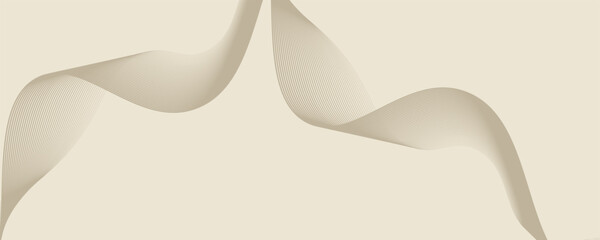 Abstract background with lines and waves. Web banner size. Element for design. Vector background for brochure, booklet, flyer, poster. Brown and beige gradient. Coffee, cafe eps10