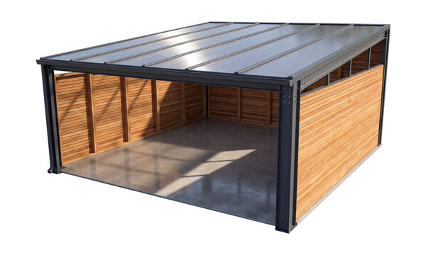 Lean-to garage extension.