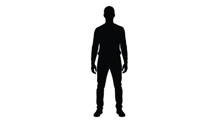 Obraz premium Vector Illustration of a Standing Man Silhouette on White Background