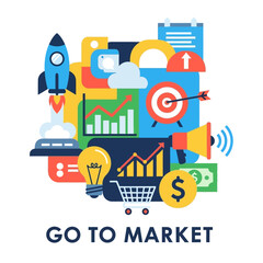 Fototapeta premium Business Marketing Strategy Concepts Icons.