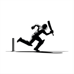 Fototapeta premium A dynamic illustration of a baseball player in action, swinging a bat. Vector