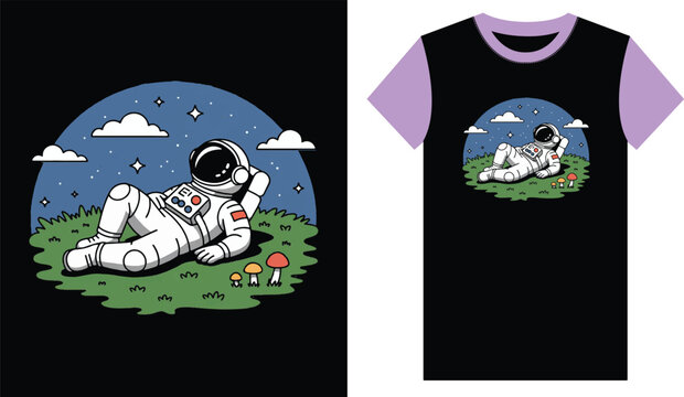 Astronut Vector t shirt design, For t-shirt prints, posters, cands, stickers and other uses.