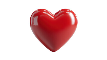 Fototapeta premium Red 3D Heart Icon Isolated on White Background for Health, Love, or Valentine's Day Designs