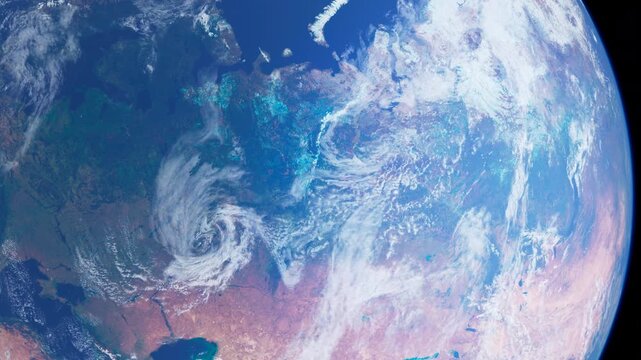 Russia From Space. View from Space Orbit. Planet Earth. Globe