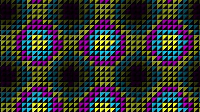 Vibrant CMYK Triangle Geometric Seamless Pattern Background