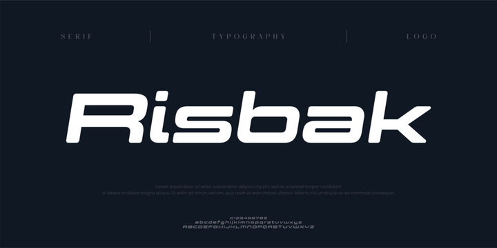Risbak, Creative digital abstract Modern Alphabet Font. Typography urban style fonts for technology, digital, movie logo design. vector illustration
