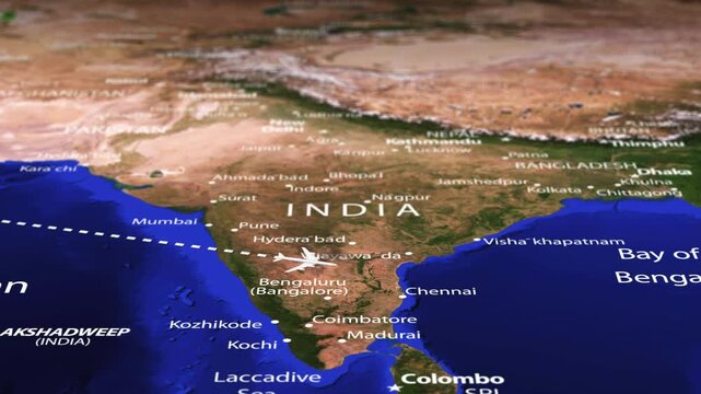 Flight From Algiers ALGERIA to Bandar Seri Begawan BRUNEI with flag pins