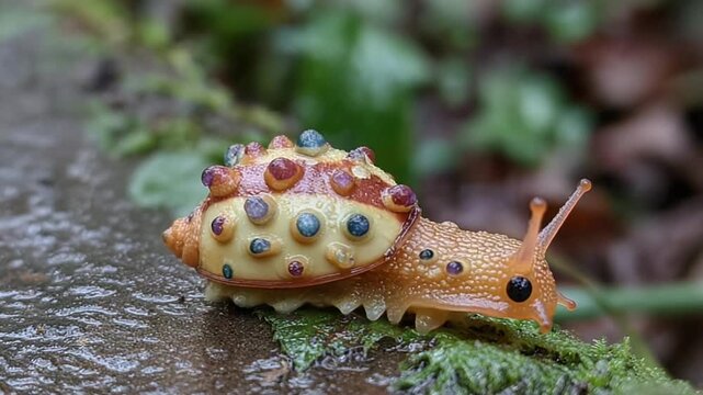 close up of a snail on a leaf