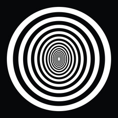 Obraz premium black and white spiral 3D effect circle