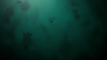 Naklejka premium Deep green underwater texture with soft light and subtle shadow shapes creating moody abstract ocean background