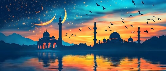 Islamic New Year social media template.