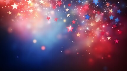 Red, white, and blue sparkling stars.
