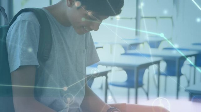 Animation of network of connections over student