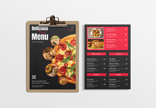 Modern Restaurant Food Menu Card Flyer Template