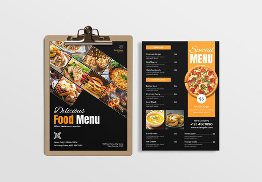Fast Food and Pizza Menu Design Layout