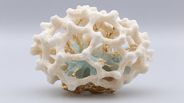 3D model of sea corel isolated on muted background 