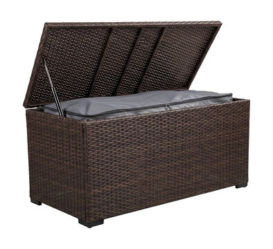 Resin wicker storage box.
