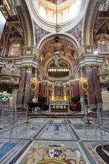 Inside of St. Paul's Cathedral in Mdina, Malta