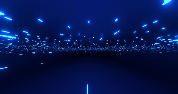 Abstract pattern of space and lights. 3d render video. 