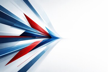 Fototapeta premium Dynamic Lines in Blue and Red Create a Sense of Motion and Direction on a White Background in a Digital Abstract Design