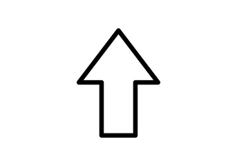 &Iacute;cono de flecha apuntando hacia arriba con borde negro sobre fondo blanco