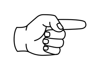 Mano se&ntilde;alando hacia la derecha con el dedo &iacute;ndice en estilo lineal