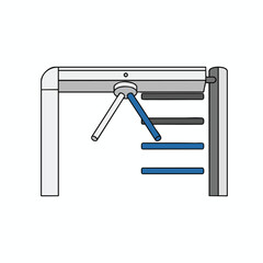 Simple vector illustration of a security turnstile gate