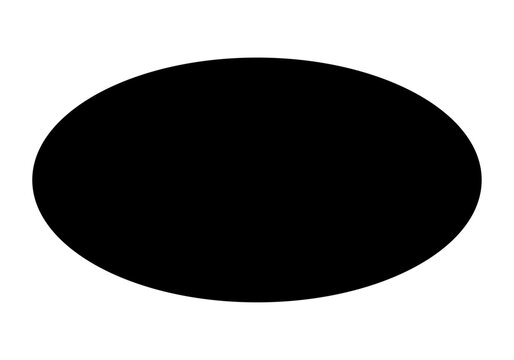Elipse negra s&oacute;lida con forma ovalada horizontal 