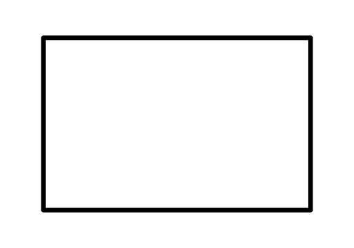 Contorno de un rect&aacute;ngulo negro con bordes rectos 