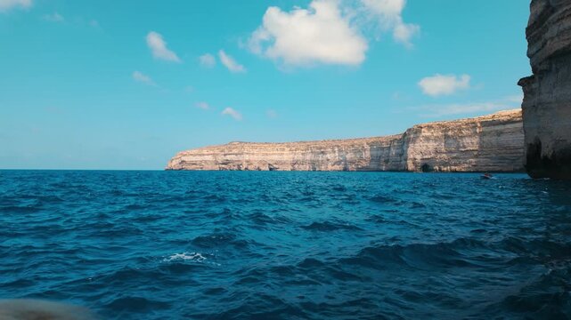 Boat tour around inland sea in Dwejra Bay, Gozo, Malta