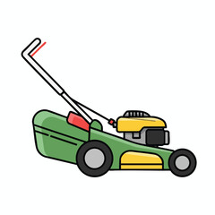 Green Lawn Mower Illustration