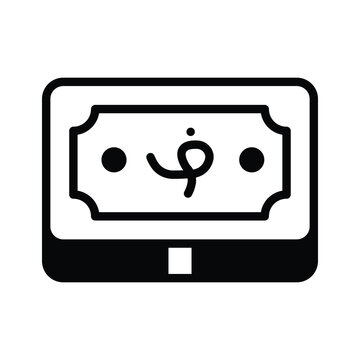 Well designed glyph icon showing afghani currency for premium use