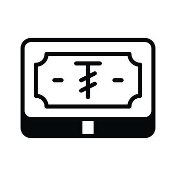 Grab this glyph icon of mongolian tugrik is editable