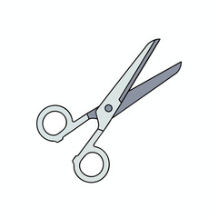 Fototapeta premium Simple Line Art Scissors Icon